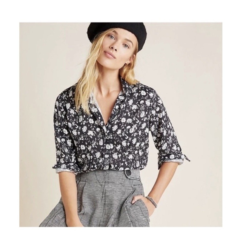 Grayson The Hero Button Down Floral Shirt Long Sleeve Blouse Women's‎ Size 02 S